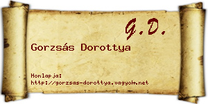 Gorzsás Dorottya névjegykártya