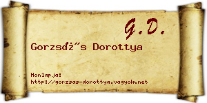 Gorzsás Dorottya névjegykártya